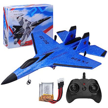 Load image into Gallery viewer, Beffkkip RC Plane 2CH Remote Control Plane SU35 RC Jet 2.4GHz RC Airplane (Blue)
