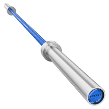 Load image into Gallery viewer, RitFit Elite 7ft Olympic Barbell, Robust 45lb Barbell for Weightlifting and Powerlifting, Superior Olympic Bar with Exceptional 500lbs Load Capacity, Weight Bar for 2” Standard Plates Sliver/Blue
