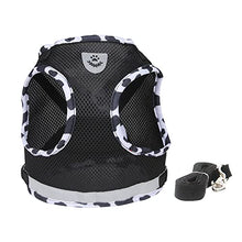 Load image into Gallery viewer, FEimaX Dog Harness and Leash Set for Walking, Soft Mesh Adjustable Easy Control Lightweight Cat Vest Harnesses with Reflective Strips, Escape Proof Small Dogs Cats Vests (Cowblack, Small)
