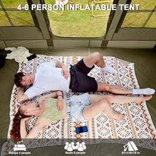 Load image into Gallery viewer, Inflatable Tents for Camping, 4-6 Person Easy Blow Up Tent with Hand Pump,4 Seasons Waterproof Air Inflatable Camping Tent House for Family Weekend Camping,Green
