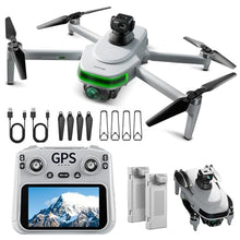 Load image into Gallery viewer, HZMOFTJ Drones With Dual Camera For Adults 4k,Gps Drone With Screen On Controller,Electric Adjustable Camera 90 °,Auto Return,Obstacle Sensing,Ai Track&amp;Orbit Mode,50 Mins Flight,2 Battery ,For Beginner Toy Gifts
