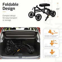 Load image into Gallery viewer, VitaSophy Knee Scooter with Disc Brake, Steerable Knee Walker for Adults,Foldable Rover Scooter for Broken Foot Injured Leg Crutch, Black
