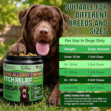 Load image into Gallery viewer, VET TREAT Dog Allergy Relief Chews - 120 Dog Allergy Chews - Itch Relief for Dogs - Anti Itch for Dogs - Dry &amp; Itchy Skin - Allergies &amp; Immune Support Supplement, Omega 3 Fish Oil, Probiotics - USA
