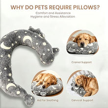 Load image into Gallery viewer, NYXZCMKP Dog Calming Pillow, Glow in The Dark Dog Neck Pillow for Better Sleep, Reduces Anxiety Pillow Pet, Soft Washable Cats Dogs Bed Pillow Gift (Dinosaur-Shaped, Medium)
