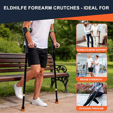 Load image into Gallery viewer, Folding Forearm Crutche for Adults - 10-Level Adjustable Telescopic, Lightweight Aluminum and TPR
