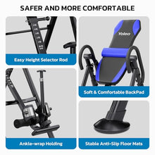 Load image into Gallery viewer, YOLEO Gravity Inversion Table for Back Pain Relief 2026 New Inversion Table w/Lumbar Support Easy to Assemble Back Stretcher Machine 300 lbs (Grayish Blue)
