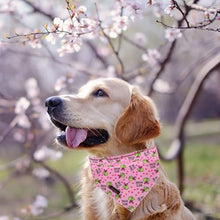 Load image into Gallery viewer, ARING PET Bee Dog Bandanas, Spring Yellow Pink Bees Pet Bandana Scarf Triangle Bibs for Puppy Small Medium Large Boy Girl Dogs Cats-L
