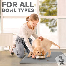 Load image into Gallery viewer, Dog Food Mat - 28x18 Raised Edges Dogs Mat for Food and Water Prevent Spill, Waterproof Cat Food Mats Protect Floors, Easy Clean Dog Bowl Mats for Food and Water, Silicone Pet Feeding Placemats
