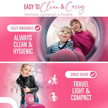 Load image into Gallery viewer, BCOZZY Kids Chin Supporting Travel Pillow for Ages 3–7- Patented Soft Neck Pillow for Head and Chin Support in Car Seat and Airplane. Comfortable Travel Essential. Small Size, Bag, Light Purple
