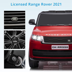 24V Ride On Car, 2-Seater Licensed Land Rover with Parent Remote Control, 3 Speeds, Wireless Music, MP3 Player, Electric Car for Kids, Wine Red