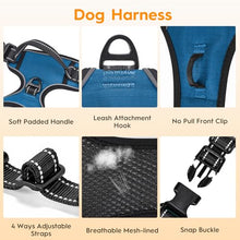 Load image into Gallery viewer, No Pull Dog Harness, No-Choke Soft Padded Reflective Dog Vest Harness with Front Clip &amp; Top Handle, 2 Quick-Release Buckles, Adjustable for Small Medium Large Dogs
