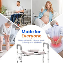 Load image into Gallery viewer, Raised Toilet Seat with Handles - Width &amp; Height Adjustable Toilet Seat Risers for Seniors
