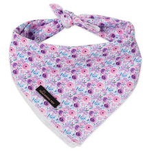 Load image into Gallery viewer, ARING PET Girl Dog Bandanas, Cute Summer Purple Rose Bow Floral Pet Bandana Scarf Triangle Bib for Small Medium Large Female Dogs Cats, Puppy Kerchief for Daily Wear Walks Party Photos-L
