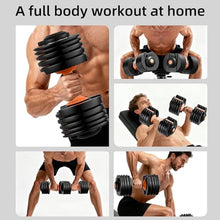 Load image into Gallery viewer, Adjustable Dumbbells Set of 2，Free Weights Dumbbells Set，Adjustable Dumbbell Set，52.5 lbs pair 105 lbs
