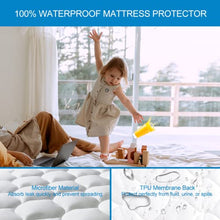 Load image into Gallery viewer, Full Size Quilted Fitted Waterproof Mattress Pad, Premium Hollow Material Filling Mattress Protector, Breathable, Quiet, Cooling, Machine-Washable Mattress Cover with 21” Deep Pocket
