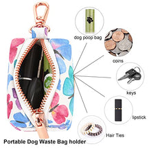 Load image into Gallery viewer, ARING PET Dog Waste Bag Dispenser, Cotton Doggy Poop Bags Holders Attach to Any Leashes, Portable Washable Butterfly Pattern Pet Waste Pouch Dispenser with Metal Zipper
