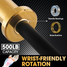 Load image into Gallery viewer, Mikolo 7ft Olympic Barbell, Barbell for Weightlifting and Powerlifting 45lb (6ft,Gold)
