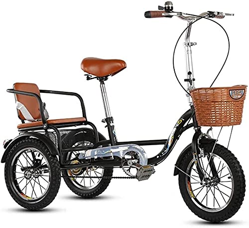 Adult Tricycle - 3 Wheel Bikes for Adults Shopping Tricycle for Adults 3 Wheel Bike Adult Seniors Tricycle 14 Inch Three-Wheeled