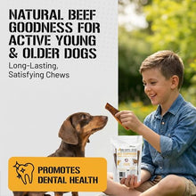 Load image into Gallery viewer, Dog Chits Beef Esophagus Chews for Dogs &amp; Puppies - All Natural Single Ingredient - High Protein, Low Fat Beef Jerky Chew - Safe for All Breeds - Great for Joint - Dental Clean Crunch - 6 inch, 10 oz
