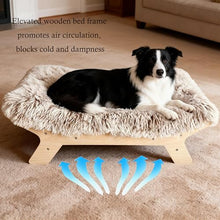 Load image into Gallery viewer, HEAVE SPROUT Elevated Dog Bed 37⅜" × 28⅜" × 11¾", Raised Wooden Large Dog Bed Frame and Mattress for Large Pets up to 80lbs
