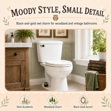 Load image into Gallery viewer, RAINGOWN Black Owl Toilet Bolt Caps Ceramic Dark Academia 2 Pack
