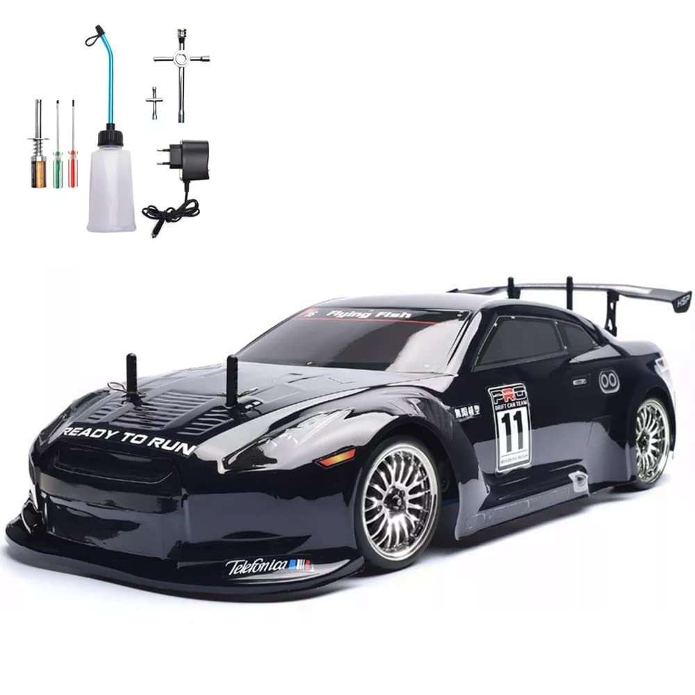 RC Buggy 1/10 Professional High-Speed Drift Remote Control Cars Nitrogen Drive 4WD 80KM/H Metal Chassis Gas RC Truck 2.4GHZ