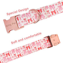 Load image into Gallery viewer, ARING PET Girl Dog Collar for Puppy Small Medium Large Dogs-Pink Red Bow M
