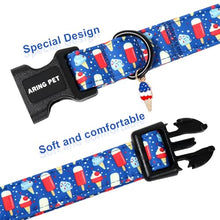 Load image into Gallery viewer, ARING PET Summer Dog Collar, Cute Blue Ice Pop Ice Cream 4th of July Pet Collars for Puppy Small Medium Large Female Girl Dogs-L
