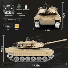 Load image into Gallery viewer, 1/18 Metal US M1A2 Remote Control Tank, RC Tank with Smoke, Sound &amp; LED Lights, 330° Turret Rotation
