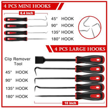 Load image into Gallery viewer, DOAHO 17Pcs Mechanic Hook and Pick Tool Set &amp; Car Trim Removal Kit with Fastener Clip Pliers,Rivet Puller,Magnetic Pickup,Gasket Scraper,Non-Scratch Plastic Pry Tools for Automotive Repair-Red
