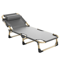 Load image into Gallery viewer, Camping Cot, Portable Folding Outdoor Bed, 5Position Folding Chaise Lounge Chair, Portable Sleeping Cot for Travel Outdoor Office Indoor Fishing
