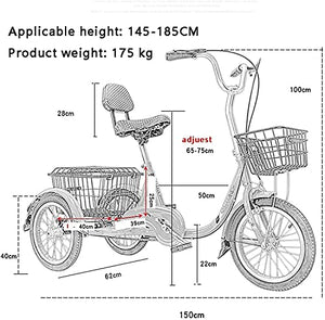 Adult Tricycle - 3 Wheel Bikes for Adults Shopping 16 Inch Adult Tricycle 3 Wheel Bike with Large Basket Seniors Trike