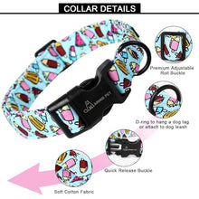 Load image into Gallery viewer, ARING PET Summer Dog Collar, Cute Blue Ice Cream Doggy Collars for Puppy Small Medium Large Boy Girl Dogs Pet, for Daily Photos Outdoor Beach Walking Picnic, M

