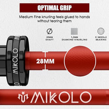 Load image into Gallery viewer, Mikolo 7ft Olympic Barbell, Barbell for Weightlifting and Powerlifting 45lb, - Red
