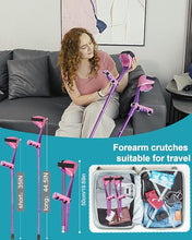Load image into Gallery viewer, Forearm Crutches for Adults Have Elastic Crutches Padding for The Elbow+Hand Padding, Increases Walking Comfort
