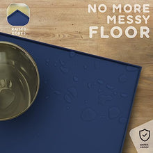 Load image into Gallery viewer, Dog Food Mat - 28x18” Large Silicone Stove Top Protector, Silicone Pet Feeding Mat, Raised Edges Dog Mat for Food and Water Prevent Spill, Waterproof Cat Placemats Protect Floors, Easy Clean Bowl

