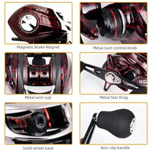 Load image into Gallery viewer, Baitcasting Fishing Reel 7.2:1 High Speed Gear Ratio Baitcaster
