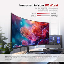 Load image into Gallery viewer, AV Access 8K DisplayPort KVM Docking Station 3 Monitors 2 PCs, with 6 DP Cables, 3xUSB 3.0 Hub, GbE, 8K@60Hz 4K@165Hz KVM Switch Triple Monitors 2 Desktops, SD, Audio, All-Aluminum, for HP, Dell
