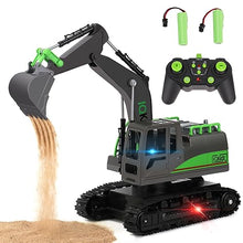 Load image into Gallery viewer, IQKidz Remote Control Excavator Toys for Boys 4-7 Yrs Old - Metal Shovel Construction Vehicles with Light Sound,
