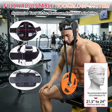 Load image into Gallery viewer, Adjustable Neck Harness with Pulley System &amp; Resistance Bands – Multi-Directional Neck Weight Lifting Training for Strength, Stability &amp; Posture – Padded Head Strap for Athletes &amp; Fitness
