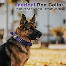 Load image into Gallery viewer, 2026 Upgrade Dog Collar with IPX8 Waterproof AirTag Holder,Military Tactical Comfortable Control Handle and Ultra-Durable Metal Buckle/Night Reflective,GPS Collar for Medium to Large Dog（Purple/M）
