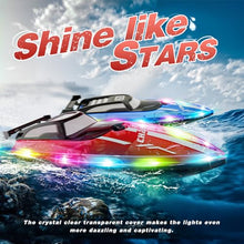 Load image into Gallery viewer, JOI MEW RC Boat for Kids with LED Lights, 2.4Ghz Remote Control Racing Boats for 8-12,Toy Water Boat for Pools &amp; Lakes
