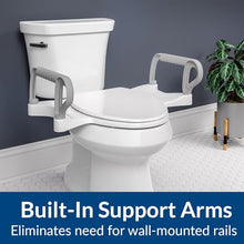 Load image into Gallery viewer, Bemis Assist Toilet Seat with Built-in Support Handles, Hinges Never Loosen, Fits Round and Elongated
