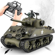 Load image into Gallery viewer, erthor Fun RC Sherman Tank Model,HengLong RC Tanks 1/16 Scale 2.4ghz US M4A3 Sherman Tank
