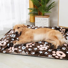 Load image into Gallery viewer, Gowyeg Dog Blanket, Soft Fleece Dog Blankets for Medium Large Dogs, Fluffy Flannel Pet Cat Puppy Blanket Cover for Bed Couch, Cute Paw Print Throw Blanket for Dogs, Brown, 60"X50"
