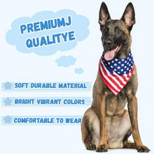 Load image into Gallery viewer, Dog Bandanas XLarge 2PCS in Storage Box, Reversible American Flag Pet Scarf for Boy and Girl, Washable, Adjustable Bandana for Dogs, 4th of July Patriotic Bandana for Large and Extra Large Dogs
