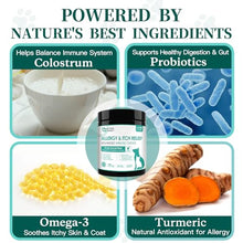 Load image into Gallery viewer, NATURE TARGET Dog Allergy Relief Freeze Dried Chews, with Probiotics, Colostrum for Immune Health, Anti Itch &amp; Seasonal Allergies &amp; Scratching, Omega 3 for Skin &amp; Coat Health, Pawlicking, Hot Spots
