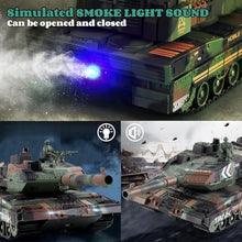 Load image into Gallery viewer, RC Tank that Shoots, 2.4GHz Military Vehicles Model with 360°Rotating Turret, Auto Demo, Sound &amp; Smoke &amp; Light
