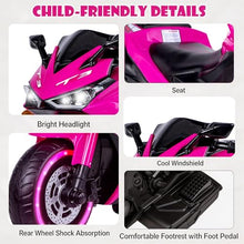 Load image into Gallery viewer, Kids Electric Motorcycle, 12V Electric Motorcycle on Car LED Lights, Music Player &amp; Horn
