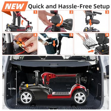 Load image into Gallery viewer, 20-45 Miles 4 Wheels Mobility Scooter for Seniors/Adults Up to 300LBS,350W Electric Wheelchair Detachable Lithium Battery,Dual Baskets,Rotating Seat,with Taillight, USB Charging
